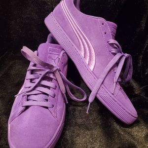 Purple Puma Suede Classic Badge Iced Sneakers